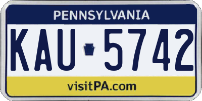 PA license plate KAU5742