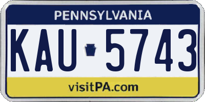 PA license plate KAU5743