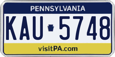PA license plate KAU5748