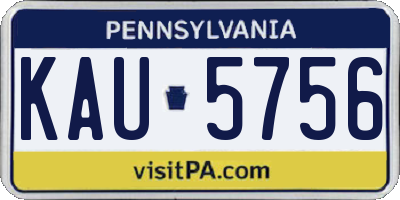 PA license plate KAU5756