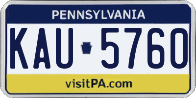 PA license plate KAU5760