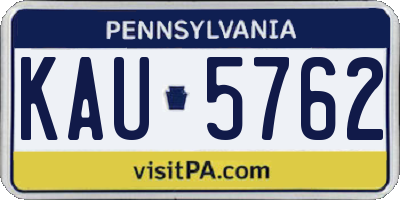 PA license plate KAU5762