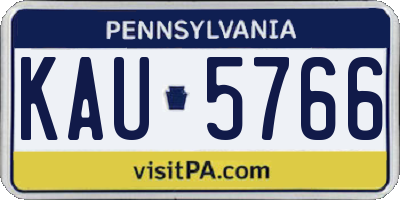 PA license plate KAU5766