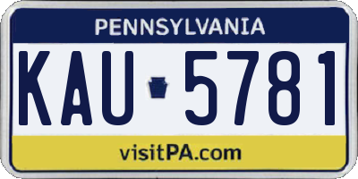 PA license plate KAU5781