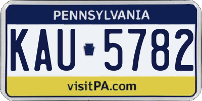 PA license plate KAU5782