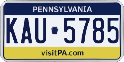 PA license plate KAU5785