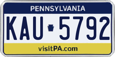 PA license plate KAU5792
