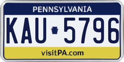 PA license plate KAU5796