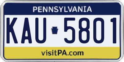 PA license plate KAU5801