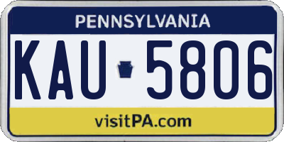 PA license plate KAU5806