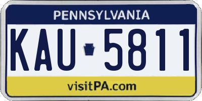 PA license plate KAU5811