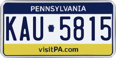 PA license plate KAU5815