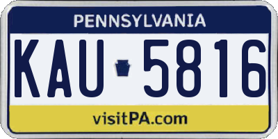PA license plate KAU5816