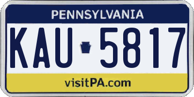 PA license plate KAU5817