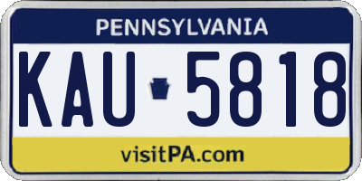 PA license plate KAU5818