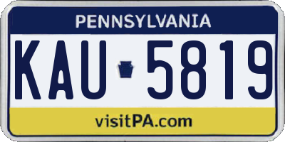 PA license plate KAU5819