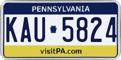PA license plate KAU5824