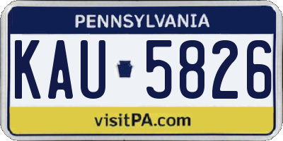 PA license plate KAU5826