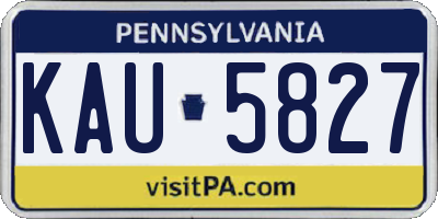 PA license plate KAU5827