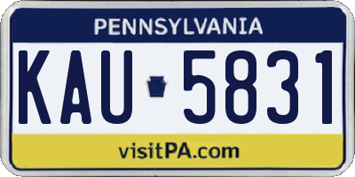 PA license plate KAU5831