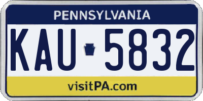 PA license plate KAU5832