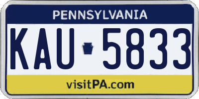 PA license plate KAU5833