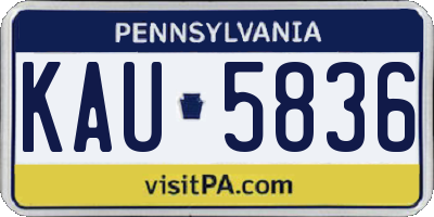PA license plate KAU5836