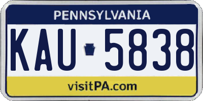 PA license plate KAU5838