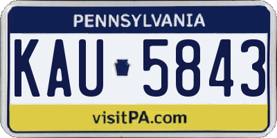 PA license plate KAU5843