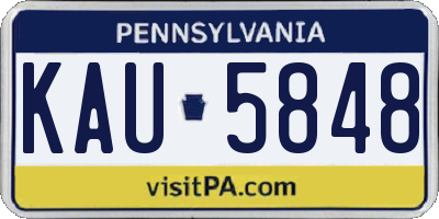 PA license plate KAU5848