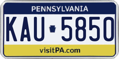 PA license plate KAU5850
