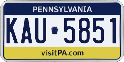 PA license plate KAU5851