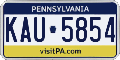 PA license plate KAU5854