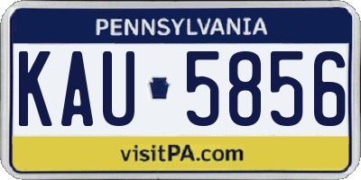 PA license plate KAU5856