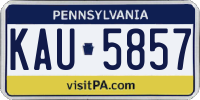 PA license plate KAU5857