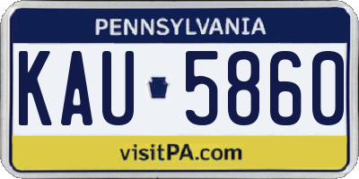 PA license plate KAU5860