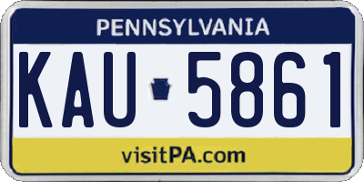 PA license plate KAU5861