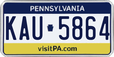 PA license plate KAU5864