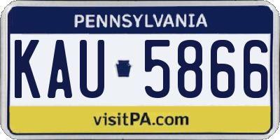 PA license plate KAU5866