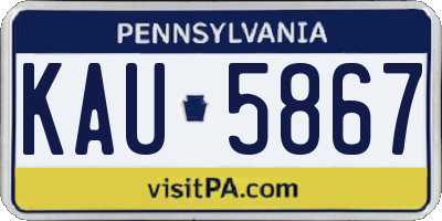 PA license plate KAU5867