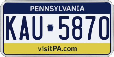 PA license plate KAU5870