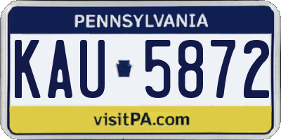 PA license plate KAU5872