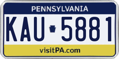 PA license plate KAU5881