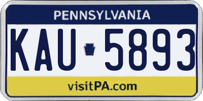 PA license plate KAU5893