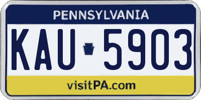 PA license plate KAU5903