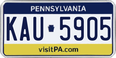 PA license plate KAU5905