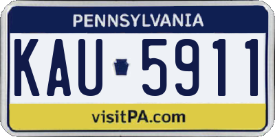 PA license plate KAU5911