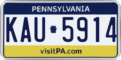 PA license plate KAU5914