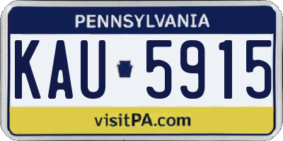 PA license plate KAU5915