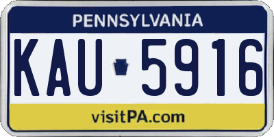 PA license plate KAU5916